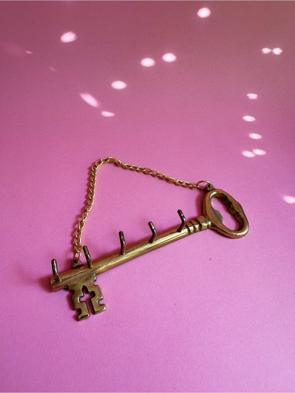 Brass Skeleton Key Wall Hooks - Gold Tone